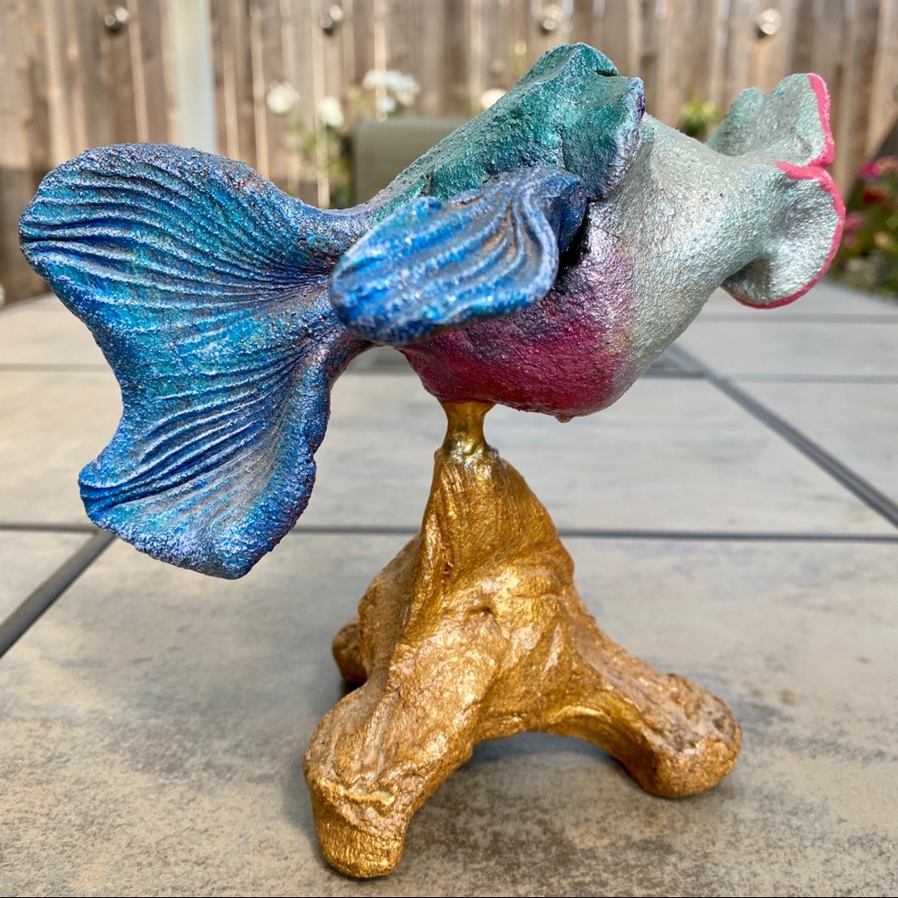 Vintage Anthropomorphic Fish Figure Art Sculpture Whimsical Folk Art - Picture 4 of 16